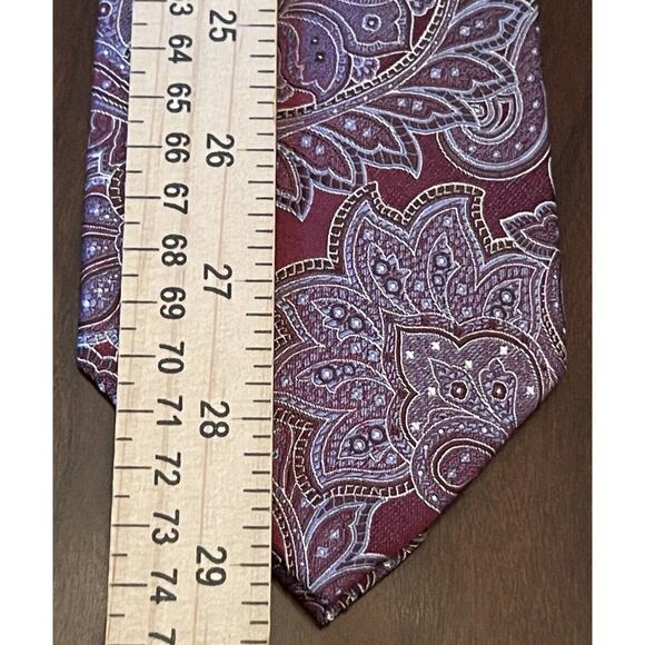 Nautica Blue Burgundy 100% Silk Men’s Neck Tie Made In China - Picture 5 of 9